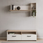 Sheron TV Unit with Wall Shelf for TVs up to 65 Inches