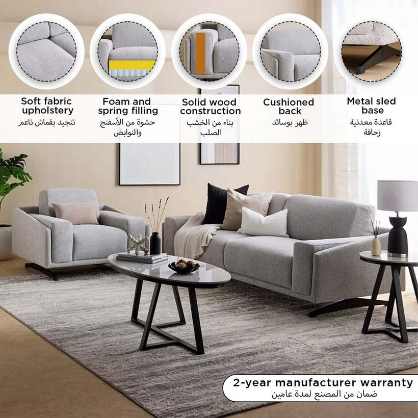 Armenia 3-Seater Fabric Sofa - Image 14