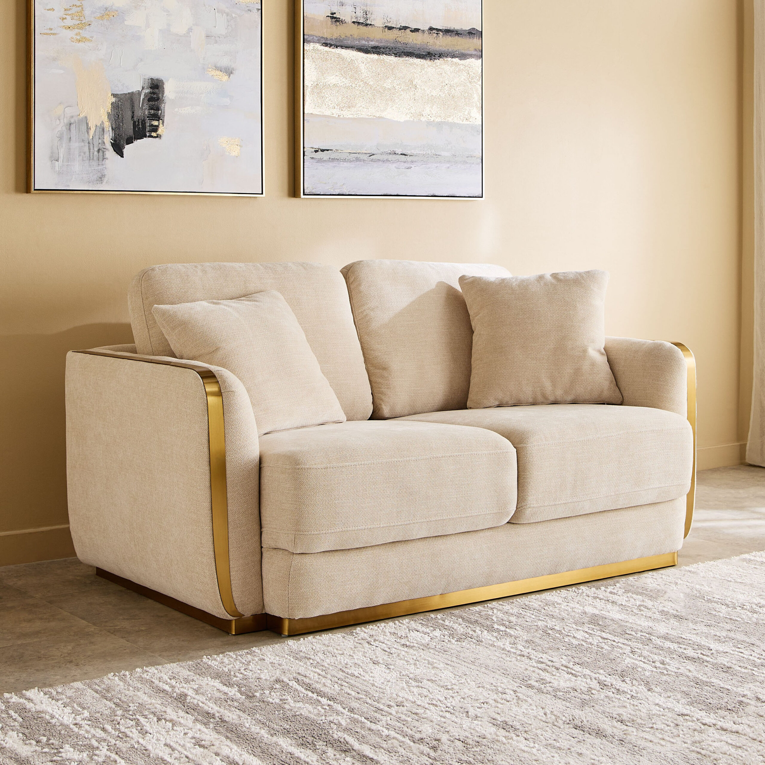Bosco 2-Seater Fabric Sofa with 2 Cushions