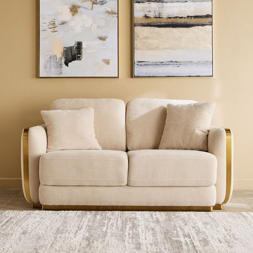 Bosco 2-Seater Fabric Sofa with 2 Cushions - Image 3