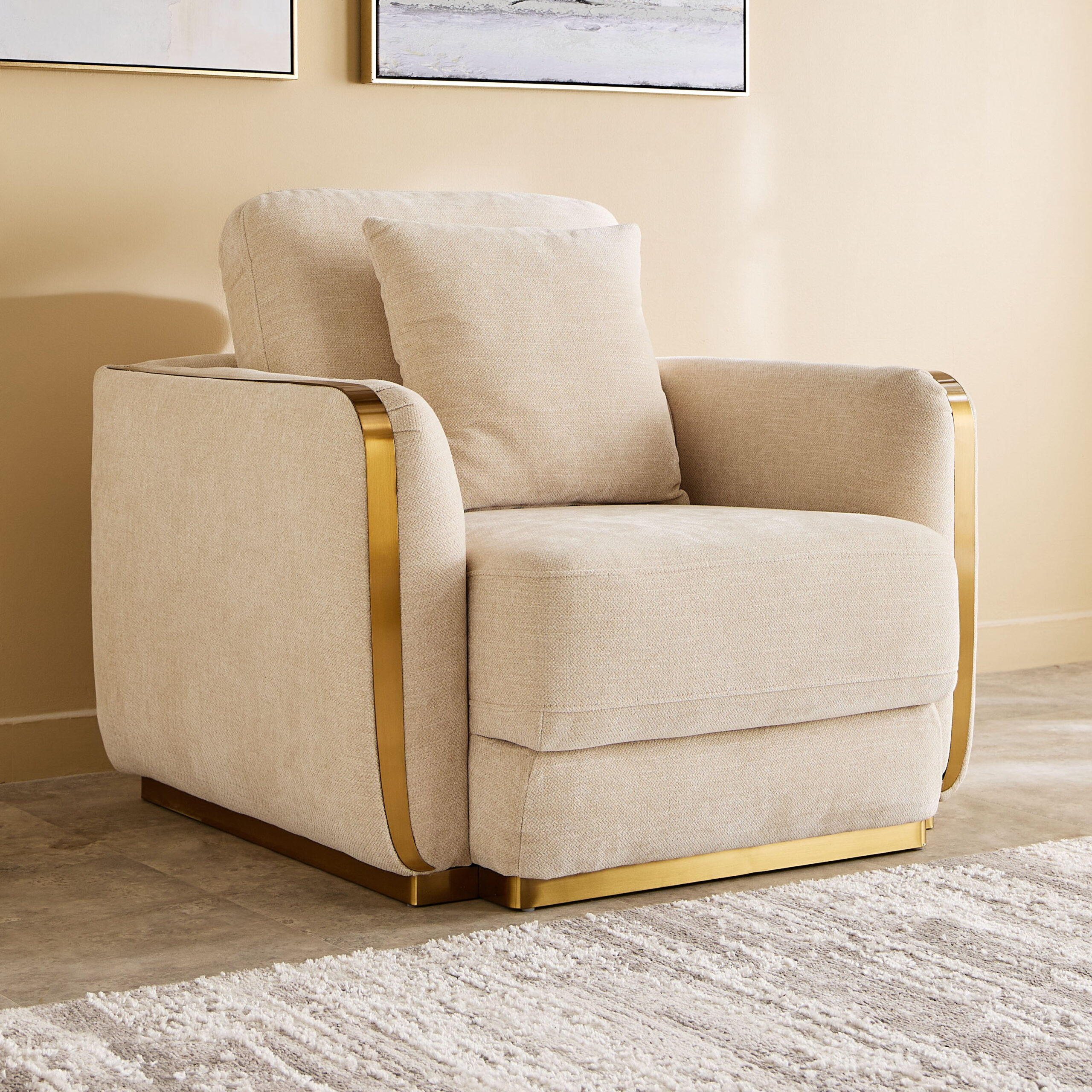 Bosco Fabric Armchair Sofa with Cushion