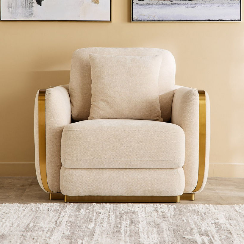 Bosco Fabric Armchair Sofa with Cushion - Image 3