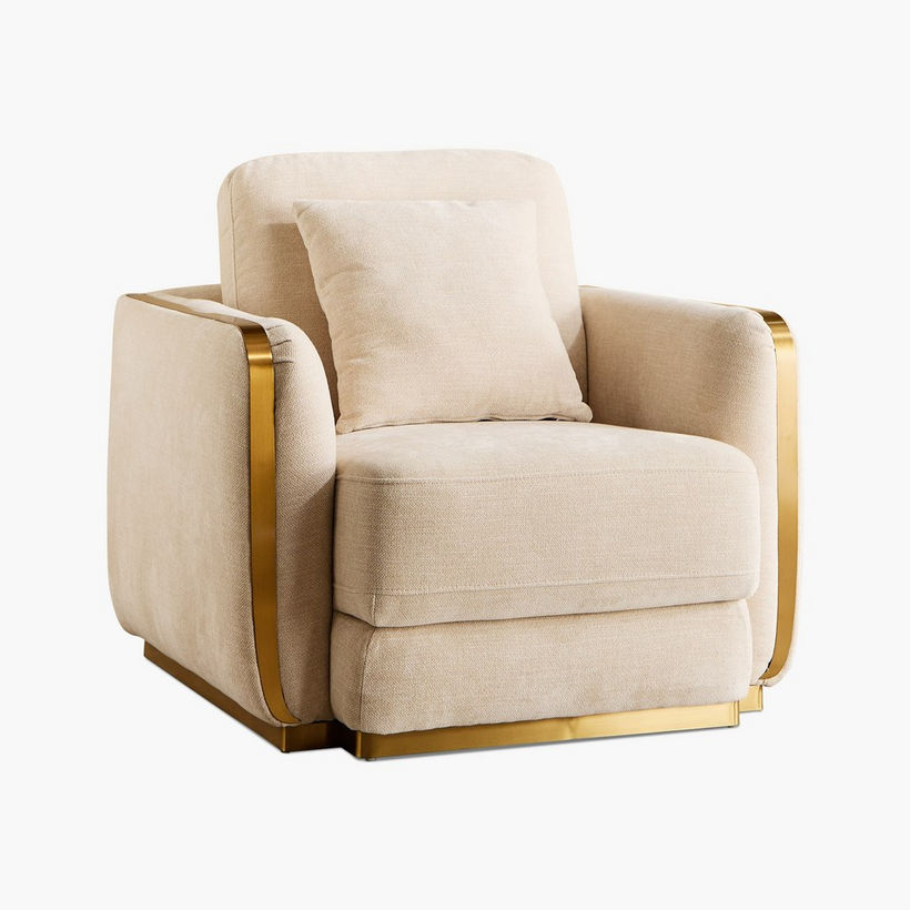 Bosco Fabric Armchair Sofa with Cushion - Image 12
