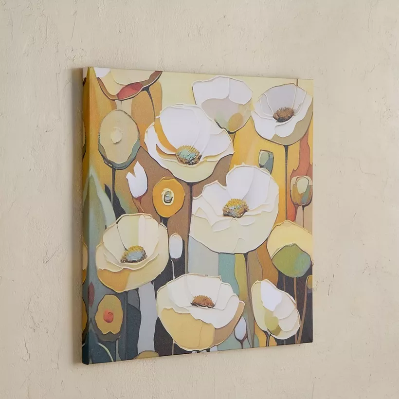 Elmer Onyx Canvas Printed Pansy Flowers Framed Picture - 40x40x1.8 cm - Image 3