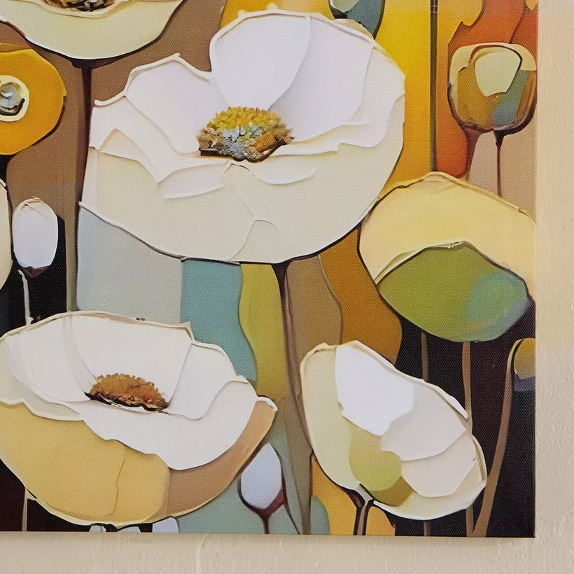 Elmer Onyx Canvas Printed Pansy Flowers Framed Picture - 40x40x1.8 cm - Image 4