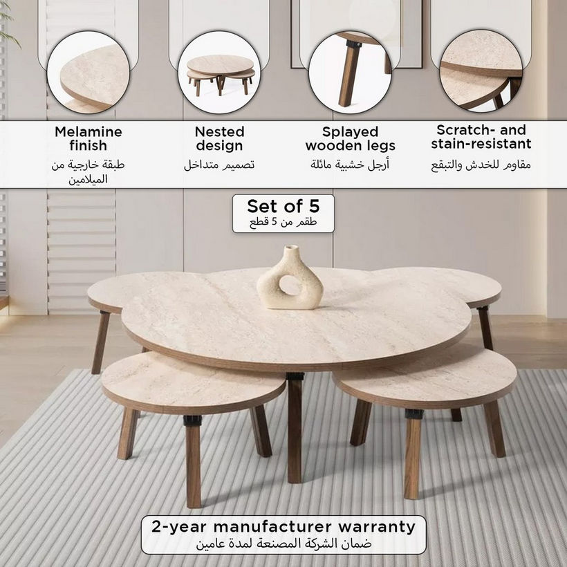 Movo Otto 5-Piece Coffee Table Set - Image 2