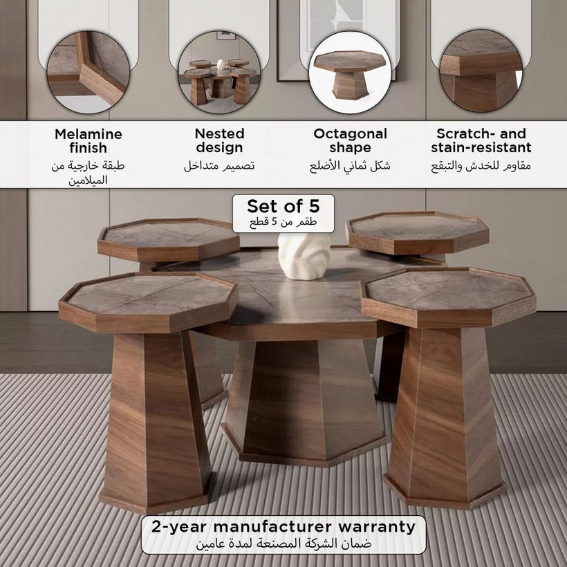 Hetta 5-Piece Coffee Table Set - Image 2