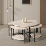 Josie Round Coffee Table with 4 Stools