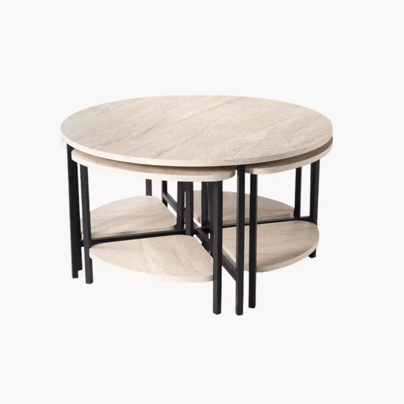 Josie Round Coffee Table with 4 Stools - Image 3