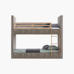 Hampton Upholstered Single Bunk Bed - 90x200 cm
