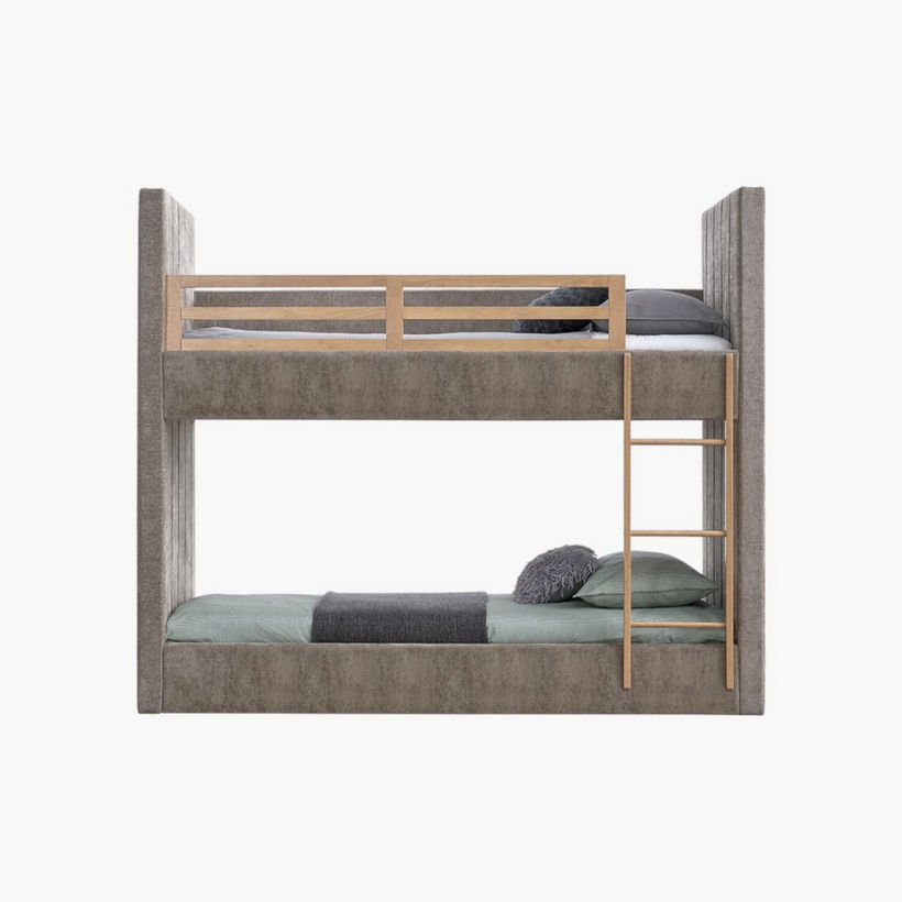 Hampton Upholstered Single Bunk Bed - 90x200 cm - Image 3