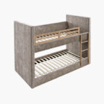 Hampton Upholstered Single Bunk Bed - 90x200 cm