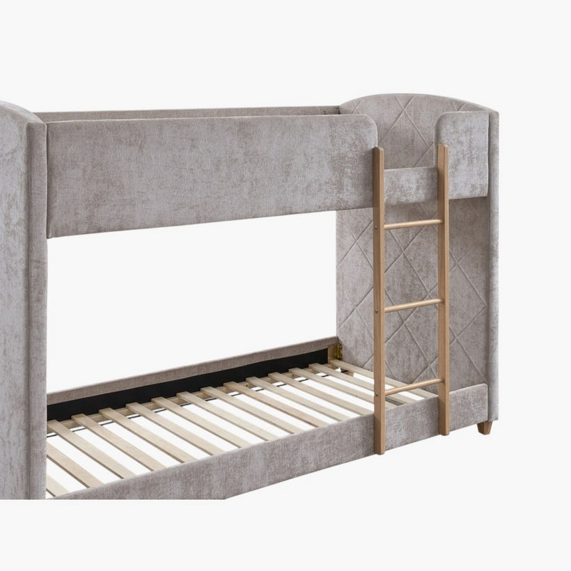Curvy Upholstered Single Bunk Bed - 90x200 cm - Image 4