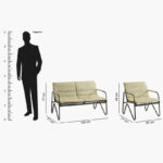 Vera Tribeca Outdoor 2+1+1 Seater Sofa Set with Coffee Table and Cushion