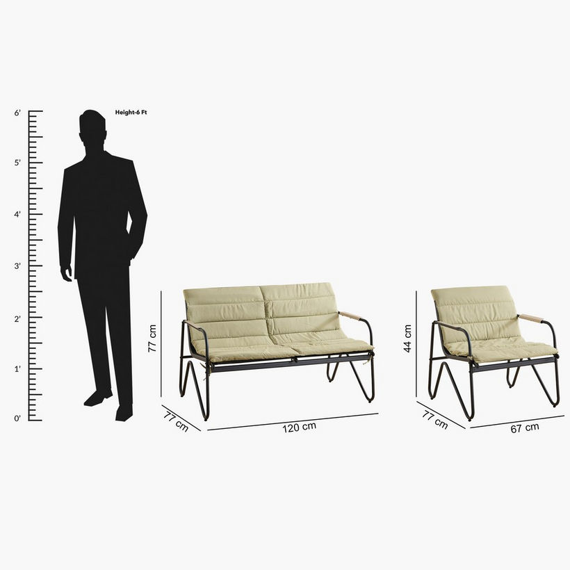 Vera Tribeca Outdoor 2+1+1 Seater Sofa Set with Coffee Table and Cushion - Image 20