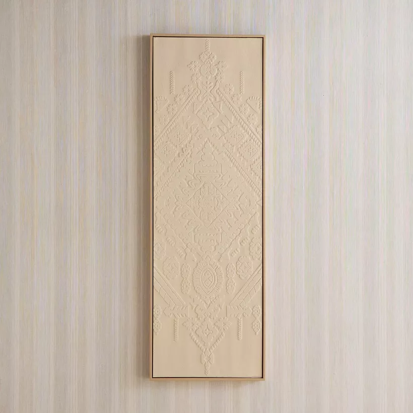 Latigo 3D Framed Foam Board Wall Art With Ethnic Plaster - 40x120x4 cm - Image 3