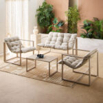 Vera Argon 2+1+1 Outdoor Set with Coffee Table and Cushion