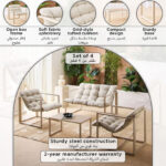 Vera Argon 2+1+1 Outdoor Set with Coffee Table and Cushion