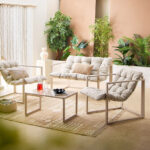 Vera Argon 2+1+1 Outdoor Set with Coffee Table and Cushion