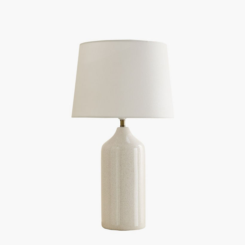 Nash-Zoe Big Size Ceramic Table Lamp with Linen Shade - 16x65 cm - Image 2