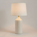 Nash-Zoe Big Size Ceramic Table Lamp with Linen Shade - 16x65 cm