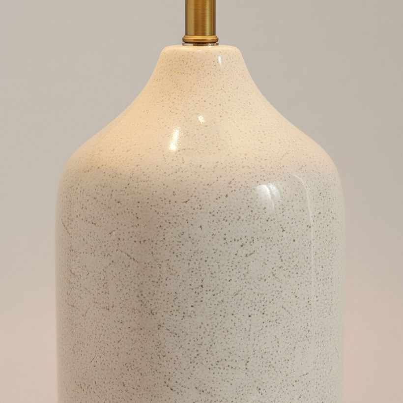 Nash-Zoe Big Size Ceramic Table Lamp with Linen Shade - 16x65 cm - Image 4