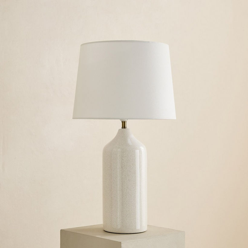 Nash-Zoe Big Size Ceramic Table Lamp with Linen Shade - 16x65 cm - Image 6