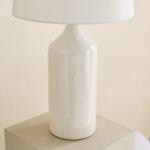 Nash-Zoe Big Size Ceramic Table Lamp with Linen Shade - 16x65 cm