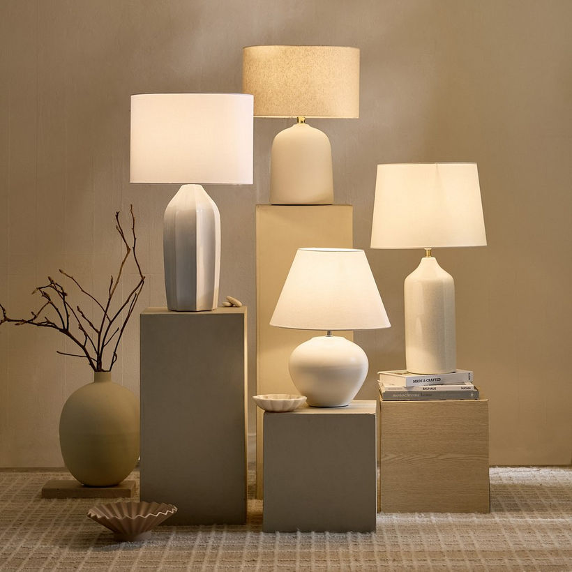 Nash-Zoe Big Size Ceramic Table Lamp with Linen Shade - 16x65 cm - Image 10
