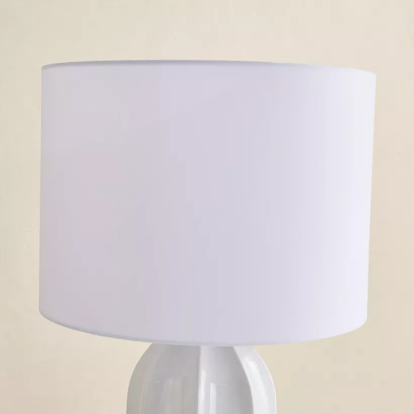Nash-Zoe Big Size Ceramic Table Lamp with Linen Shade - 18x65 cm - Image 4