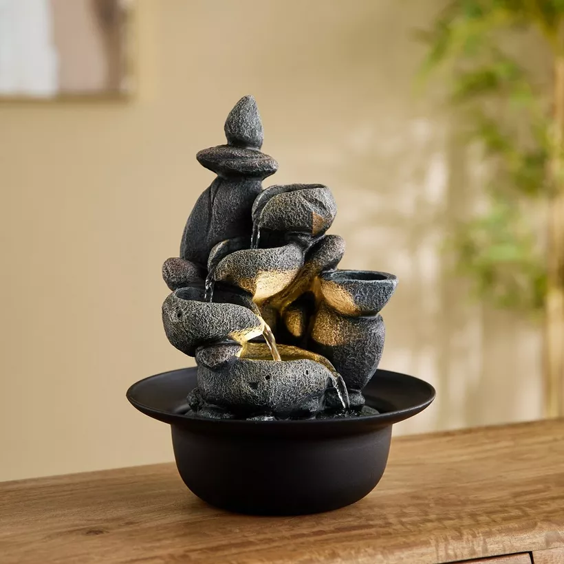 Claro Modern Fountain with LED Light - 23x23x31 cm - Image 3