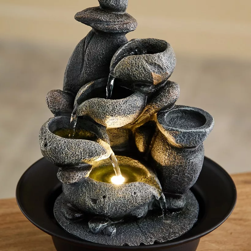 Claro Modern Fountain with LED Light - 23x23x31 cm - Image 4
