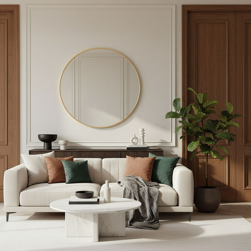 Sabrina Loft Metal Round Wall Mirror - 60x60x2.5 cm - Image 4