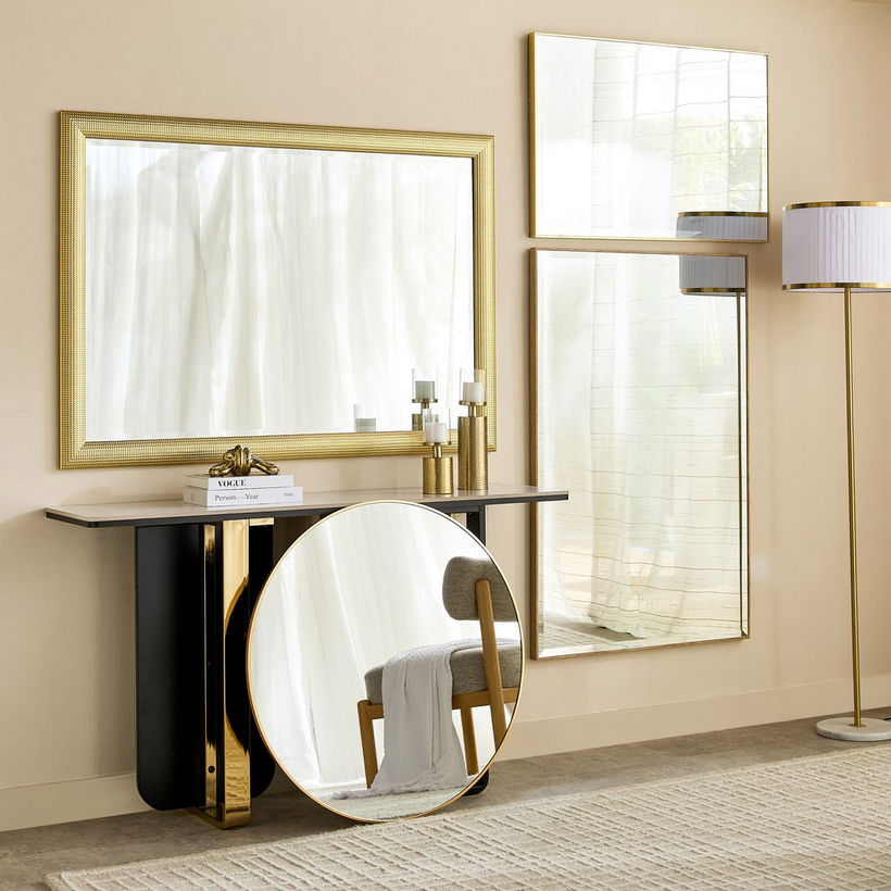 Sabrina Loft Metal Round Wall Mirror - 80x80x2.5 cm - Image 8