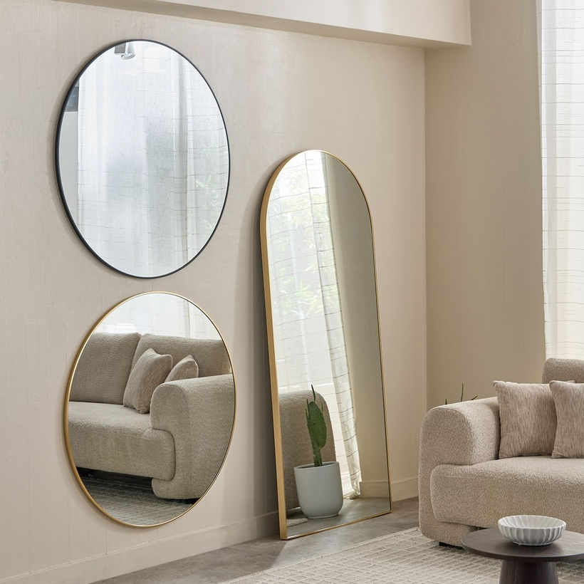 Sabrina Loft Metal Big Size Round Wall Mirror - 100x100x2 cm - Image 5