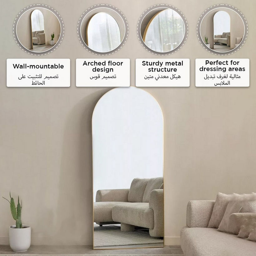 Sabrina Loft Arch Oversized Metal Floor Mirror - 80x180 cm - Image 7