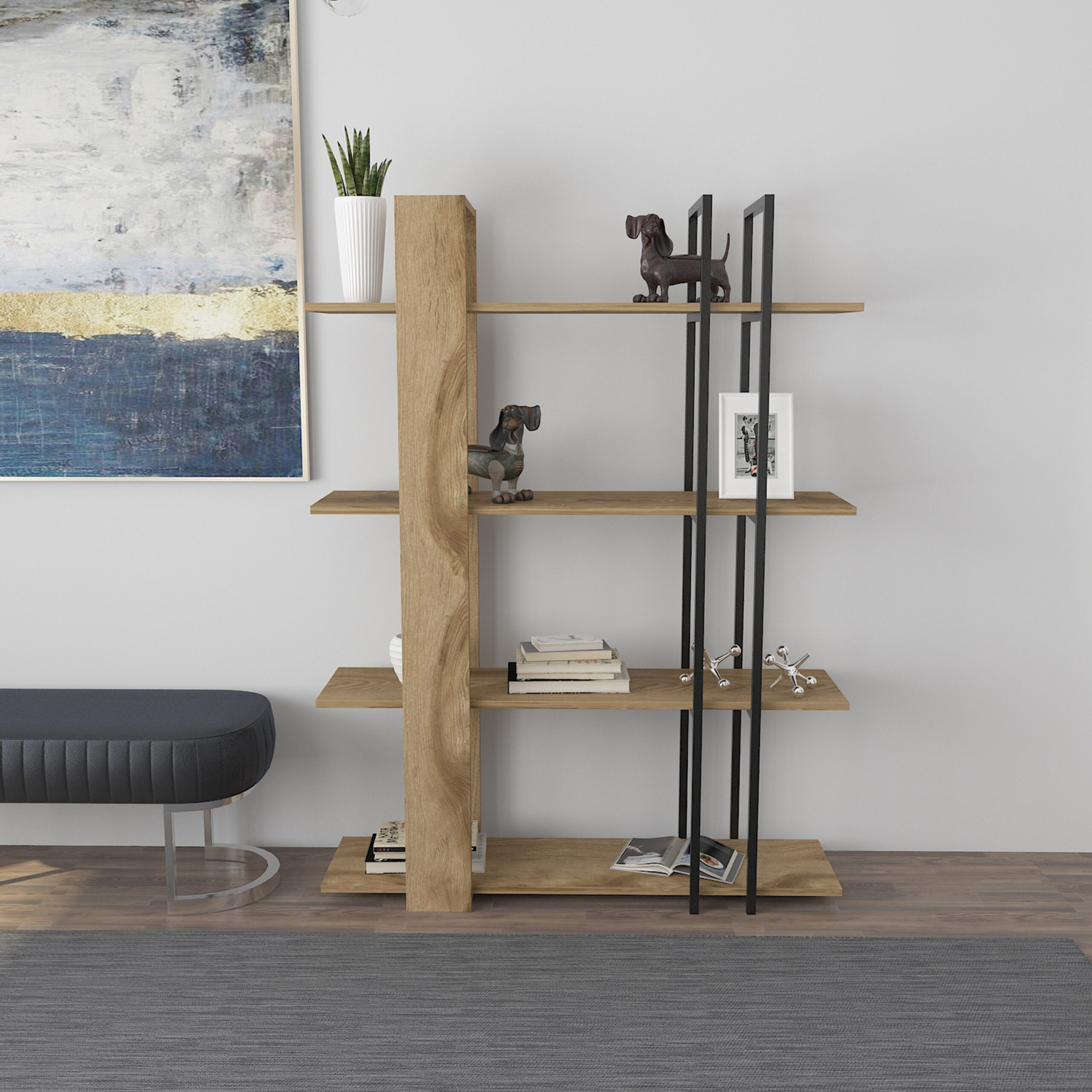 Modulix Alfa 4-Tier Bookcase Display Unit