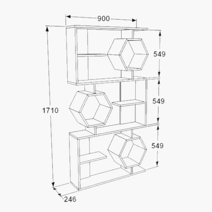 Modulix Alfa Bookcase Display Unit - Image 2