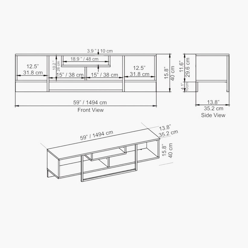 Modulix Dale 1.5 Metre Large TV Unit for TVs up to 65 inches - Image 6