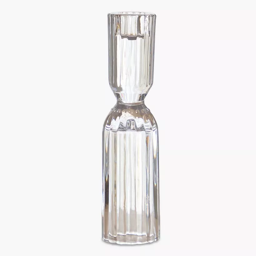 Tamara Heavy Glass Crystalline Candleholder - 5x22 cm - Image 2