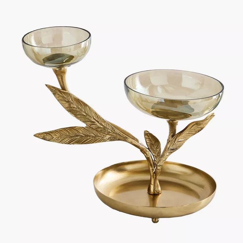 Eternity Bloom Aluminium Decorative Leaf Condiment Bowl - 33x20x27 cm - Image 2