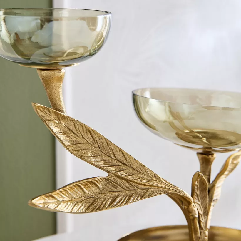 Eternity Bloom Aluminium Decorative Leaf Condiment Bowl - 33x20x27 cm - Image 3