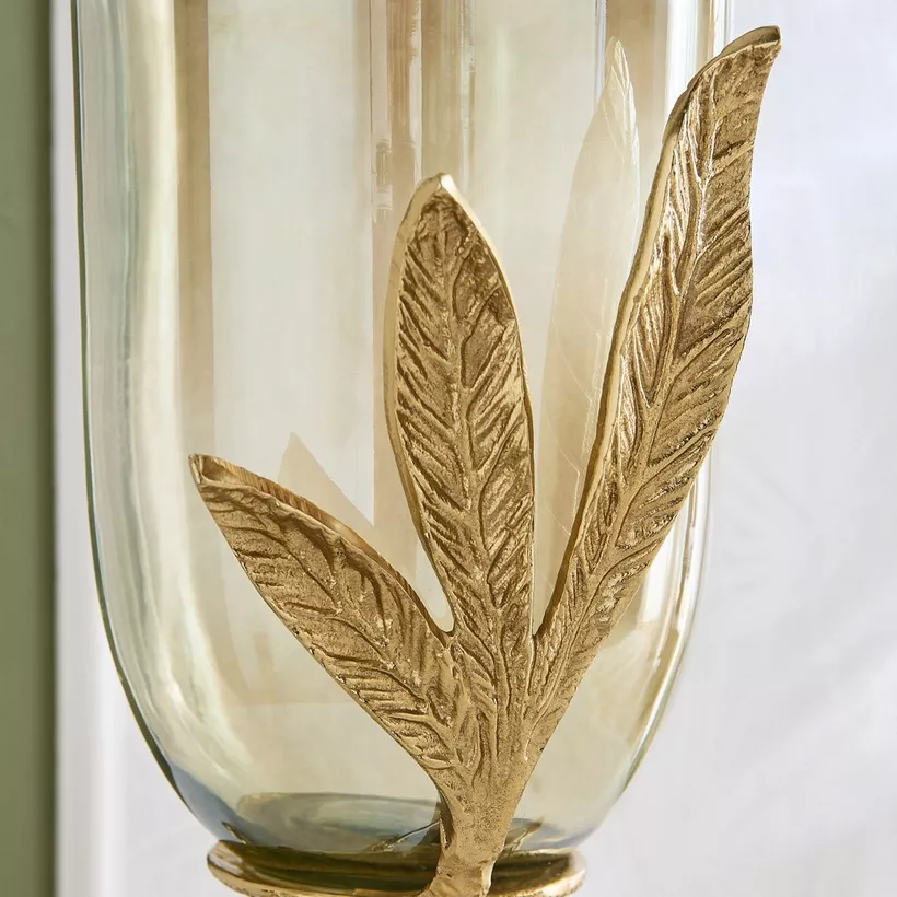 Eternity Bloom Aluminium Leaf Base Vase - 21x19.5x31 cm - Image 4