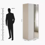Artisan 2-Door Glossy Wardrobe with Drawer & Mirror