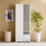 Artisan 2-Door Glossy Wardrobe with Drawer & Mirror