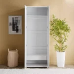 Artisan 2-Door Glossy Wardrobe with Drawer & Mirror