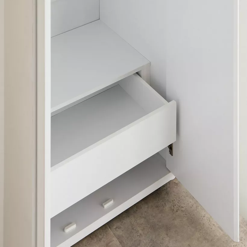 Artisan 2-Door Glossy Wardrobe with Drawer & Mirror - Image 6