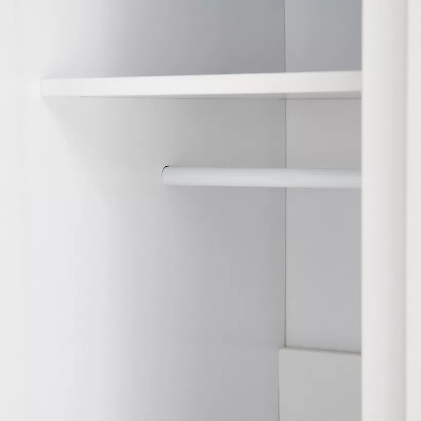 Artisan 2-Door Glossy Wardrobe with Drawer & Mirror - Image 7