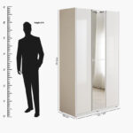 Artisan 3-Door Glossy Wardrobe with Drawer & Mirror