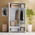 Artisan 3-Door Glossy Wardrobe with Drawer & Mirror